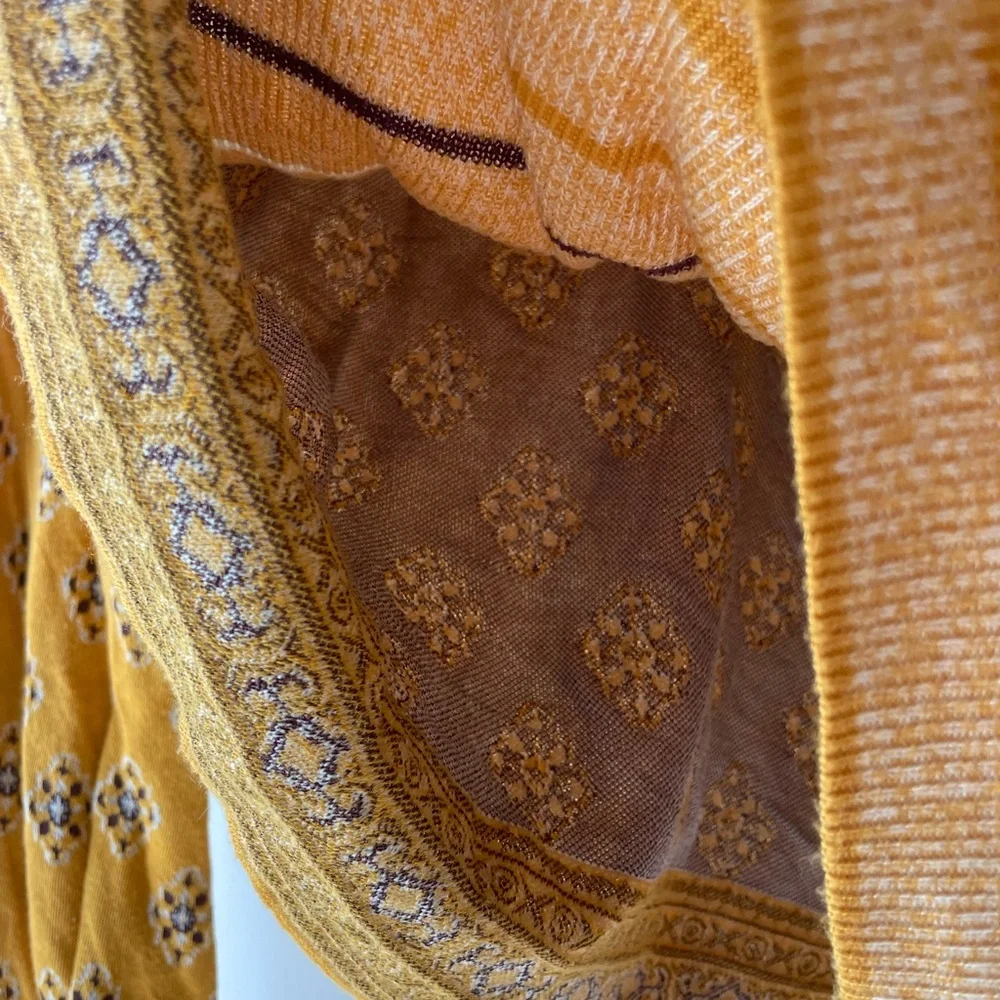 Free People Mustard and Black Patterned Sweater - Picture 7 of 7